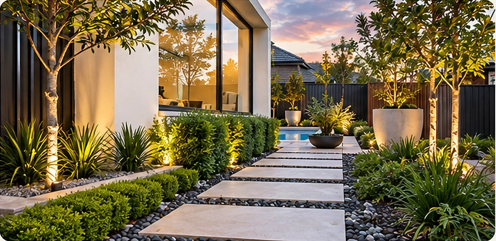 New home landscaping — Paths & outdoor finishes
