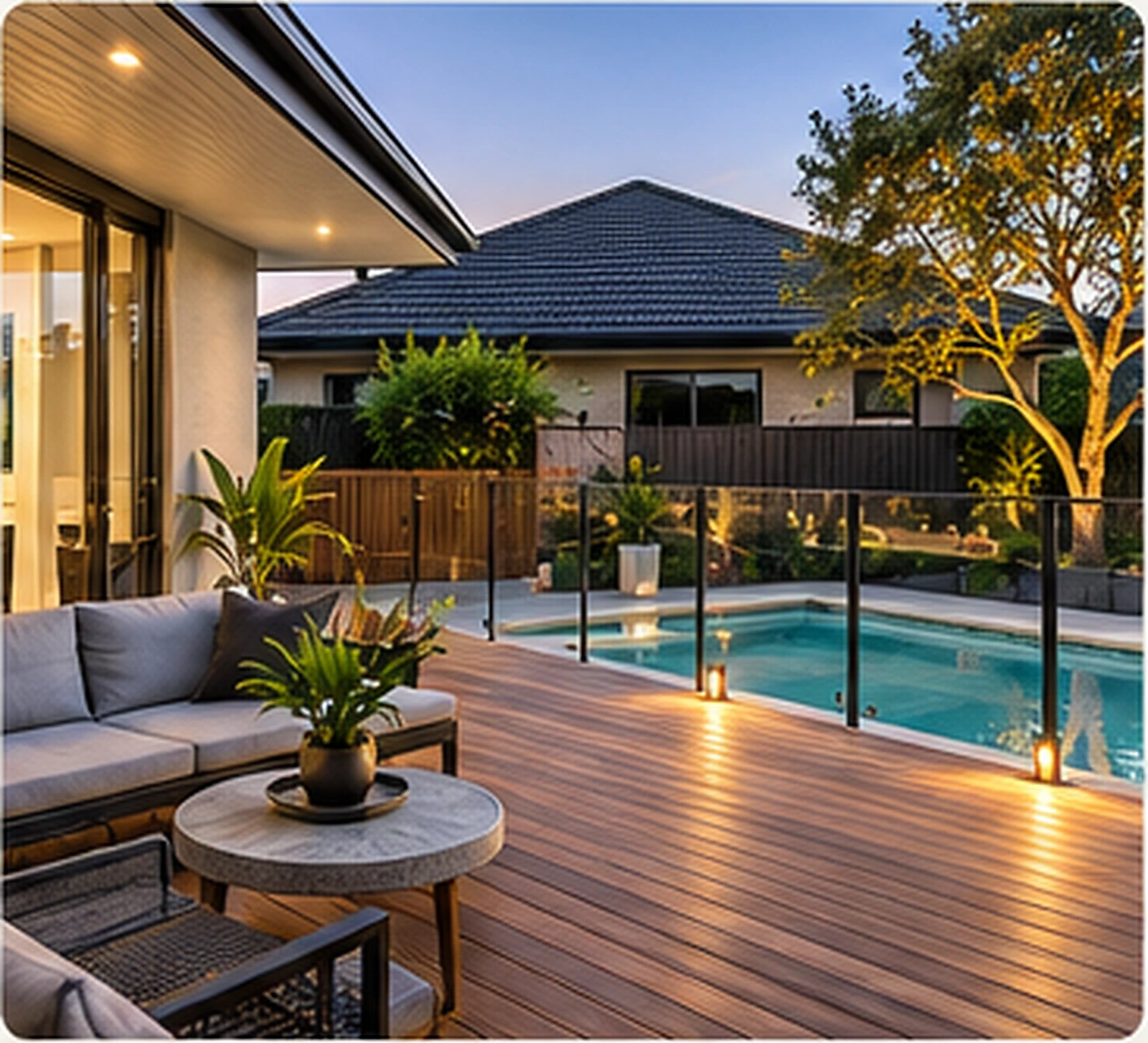 Poolside decking