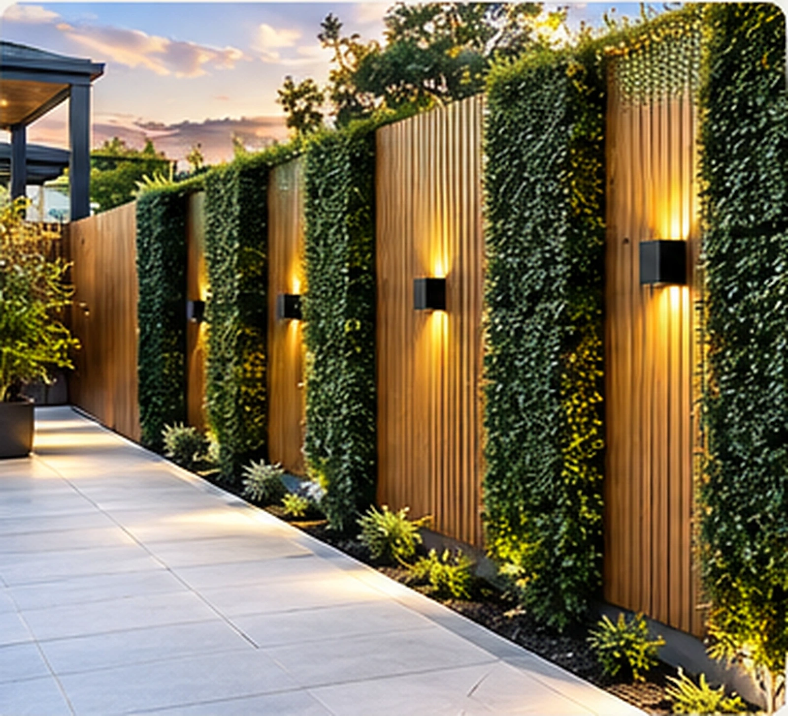 Privacy screen with greenery