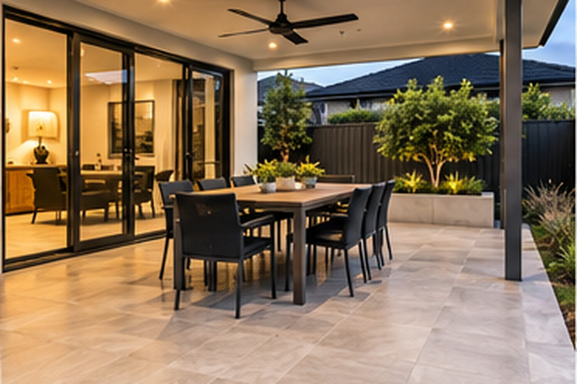 Outdoor tiling & paving — Pavers through lawn